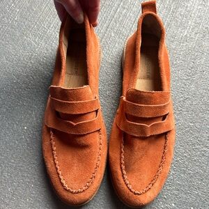 NEW Kelsi Dagger Orange Suede Slip-On Loafers